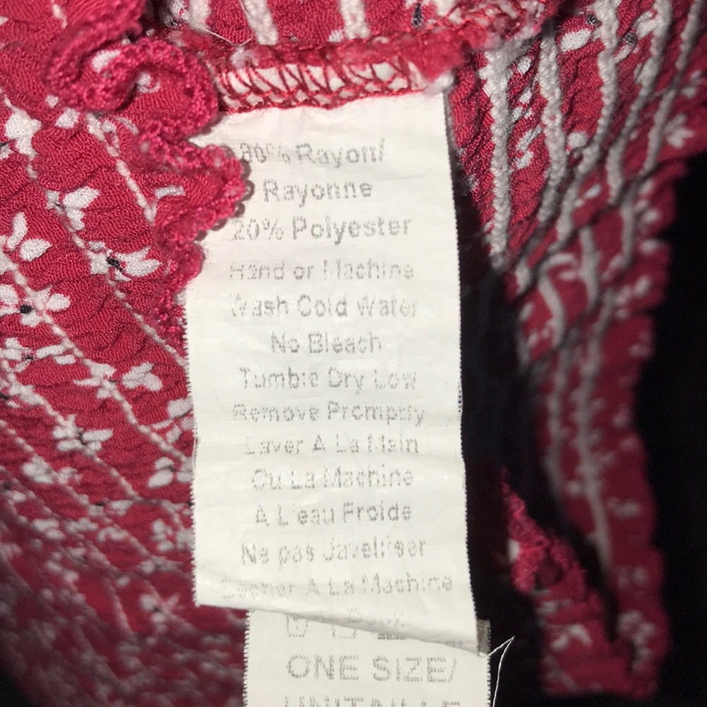 Brandy Melville Red Flowery Tube Top - Picture 5 of 5